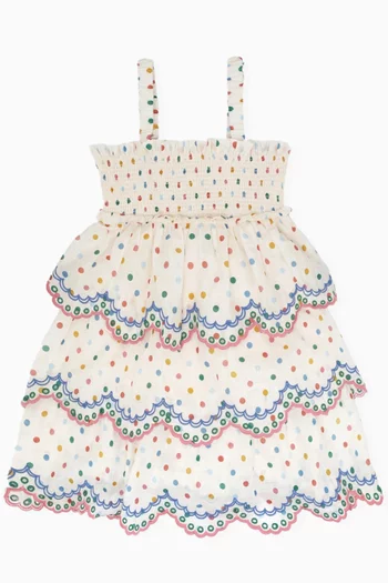 Everly Embroidered Dress in Cotton