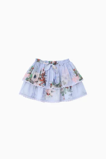 Everley Tiered Skirt in Cotton