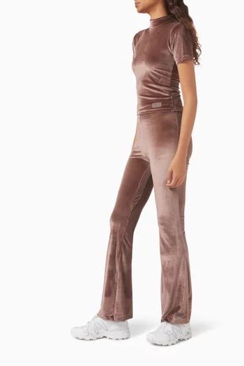 Flared Pants in Stretch Velour