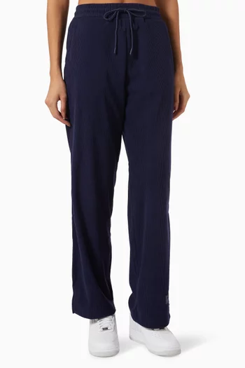 Ribbed Wide-leg Pants in Velvet