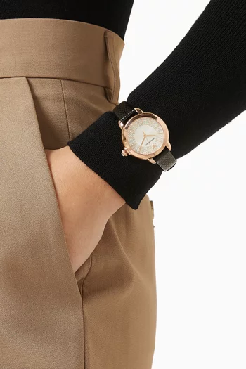 ساعة ميا كوارتز ستانلس ستيل وجلد، 32 مم