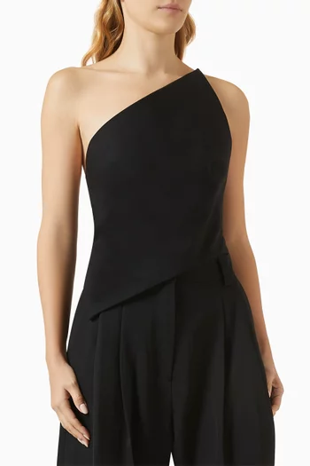 Asymmetric One-shoulder Top in Wool