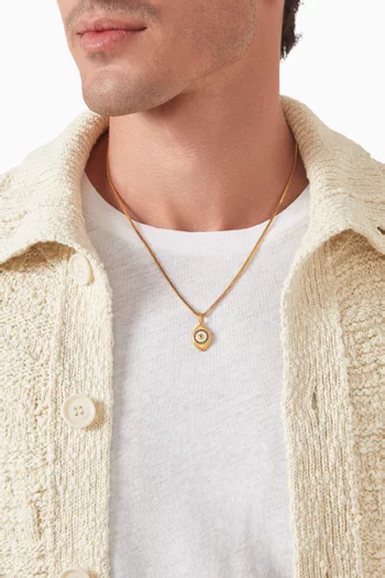 Paros Evil Eye Necklace in Yellow Gold & Sapphire