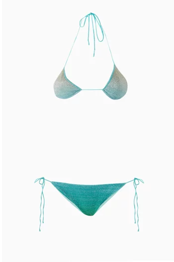 Lumière Ombré Shade Bikini Set in Lurex