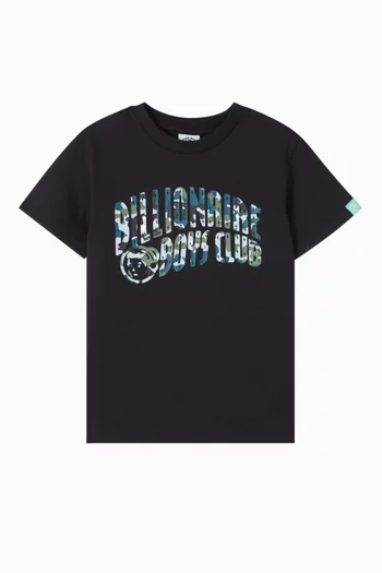 Camo Arch Logo T-shirt in Cotton