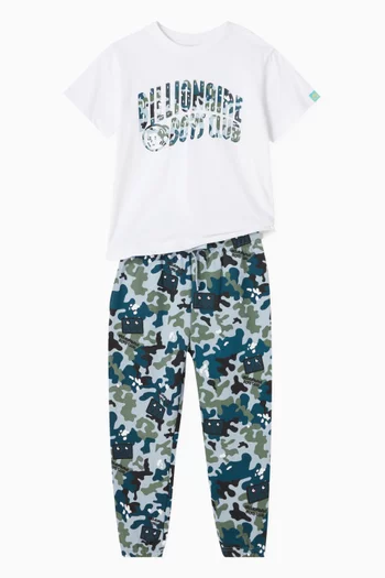 Camo Arch Logo T-shirt in Cotton