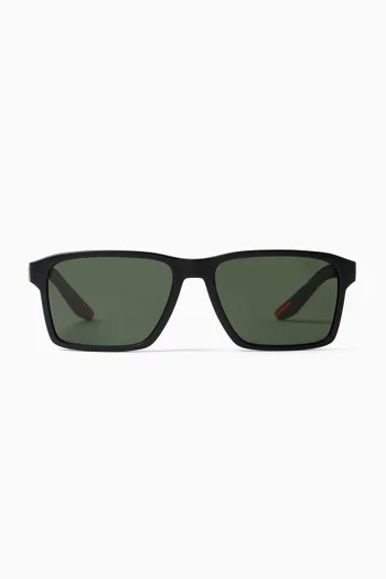 Rectangle Sunglasses in Rubber
