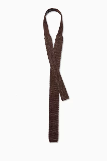 Square & Dots Woven Tie in Silk