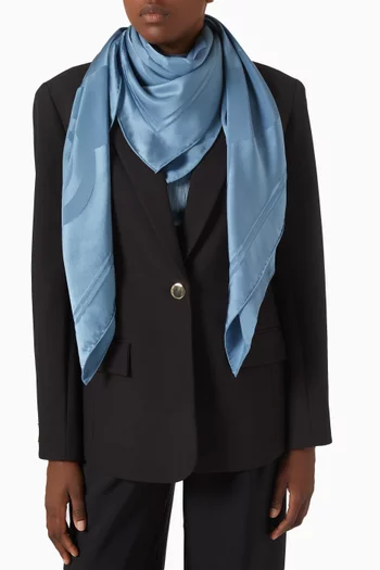 Logo Jacquard Scarf in Silk
