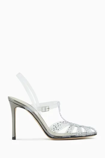 Crystal Embellished 105 Sandals in PVC