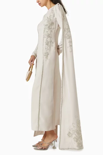Embroidered Crystals Maxi Dress