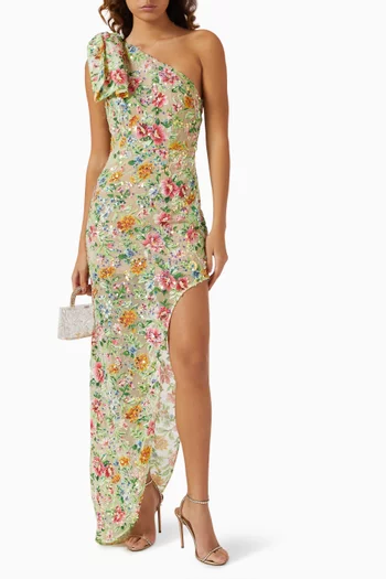 Starla Sequin High-low Gown in Mesh