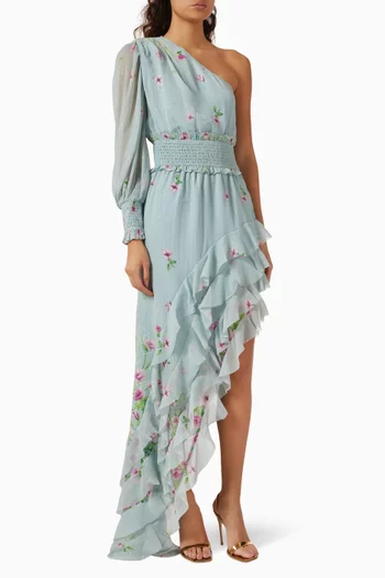 Quilla One-shoulder High-low Gown