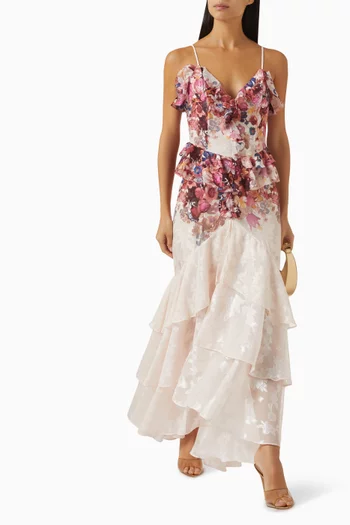 Perla Frilled Maxi Dress