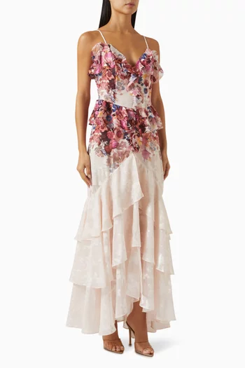 Perla Frilled Maxi Dress
