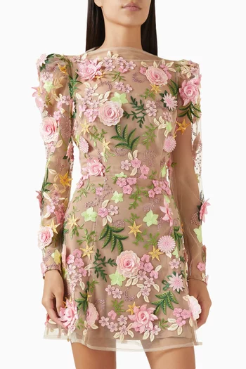 Aella A-line Floral Mini Dress