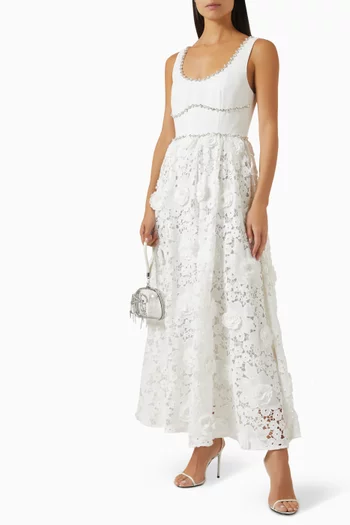 Daffodil Midi Dress in Lace