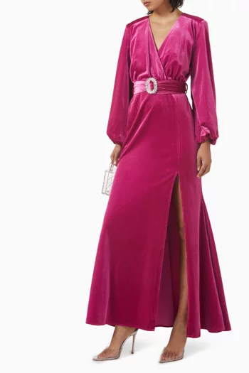 Solene Maxi Dress in Velvet