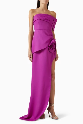 Bethany Off-shoulder Gown in Crepe