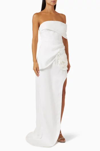 Bethany Off-shoulder Gown in Crepe