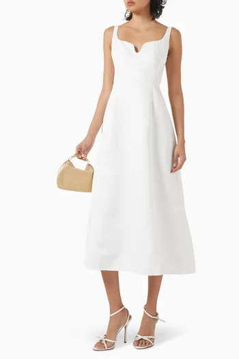 Alice Midi Dress in Duchess Satin