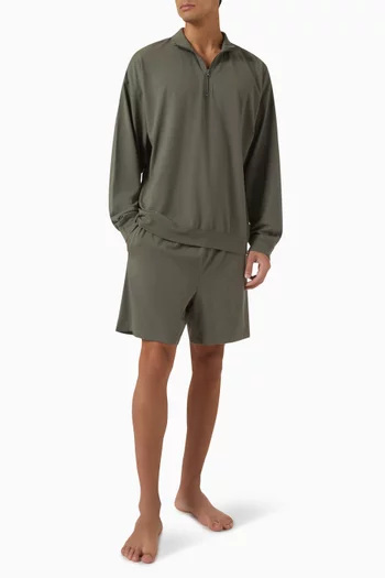 شورت مريح بقصة فضفاضة جيرسيه