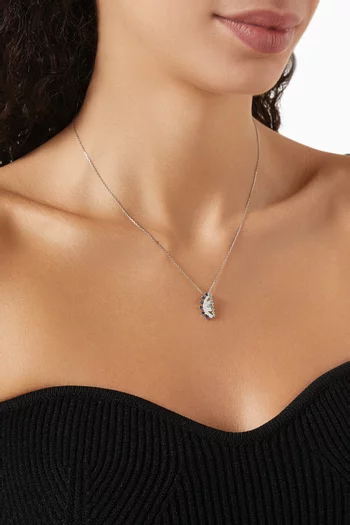 Ya Ein Najlaa Multi-stone Pendant Necklace in 18kt White Gold
