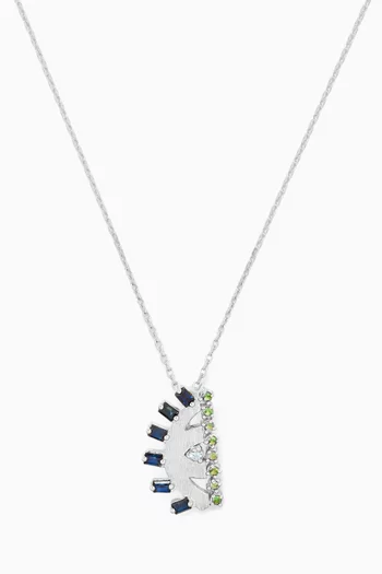 Ya Ein Najlaa Multi-stone Pendant Necklace in 18kt White Gold