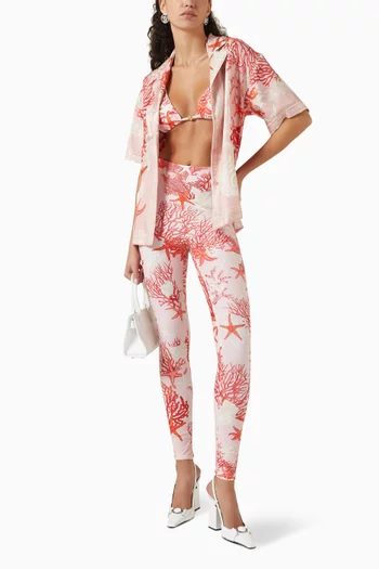 Barocco Sea Leggings in Stretch Nylon
