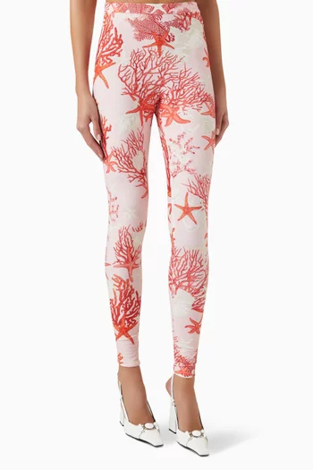Barocco Sea Leggings in Stretch Nylon