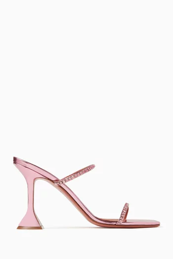 Gilda 95 Ombré Crystal-embellished Mules in Mirror Leather