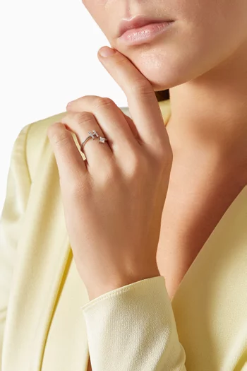 Letter 'H' Princess Diamond Ring in 18kt White Gold