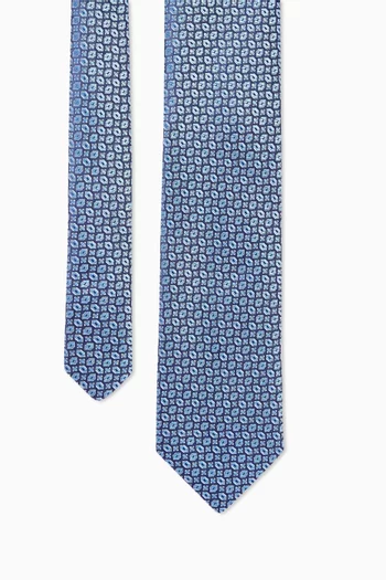 Geometric-print Tie in Silk