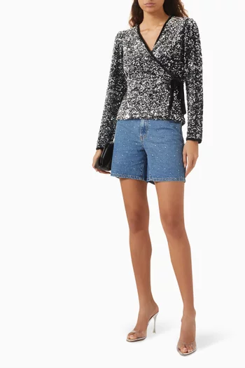 Yaselle Sequin Wrap Top