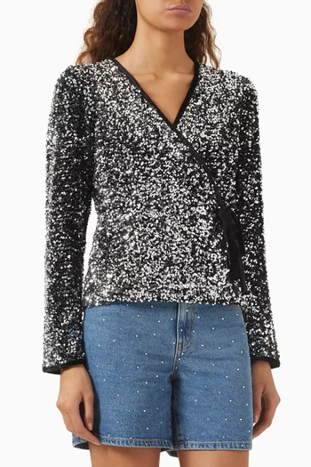 Yaselle Sequin Wrap Top