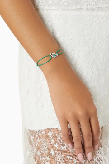 Saudi Map Thread Bracelet in 18kt White Gold