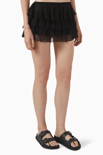 Ruffle Shorts in Mesh