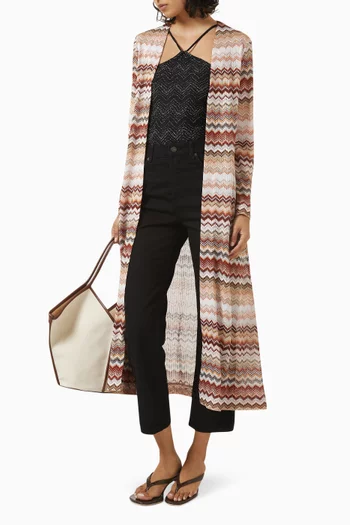 Long Zig Zag Cardigan in Knit