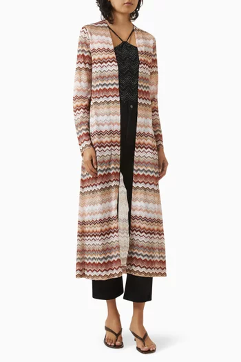 Long Zig Zag Cardigan in Knit