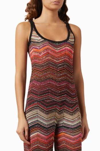 Chevron Tank Top in Lamé