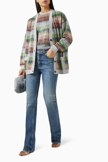 Oversized Knit Cardigan in Rayon Blend