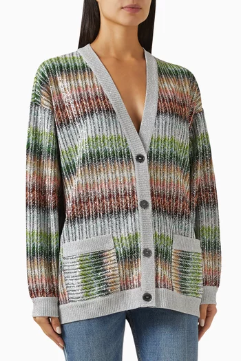 Oversized Knit Cardigan in Rayon Blend
