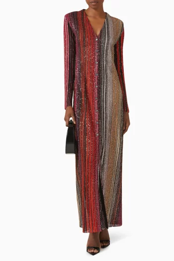 Sequin-embellished Maxi Cardigan