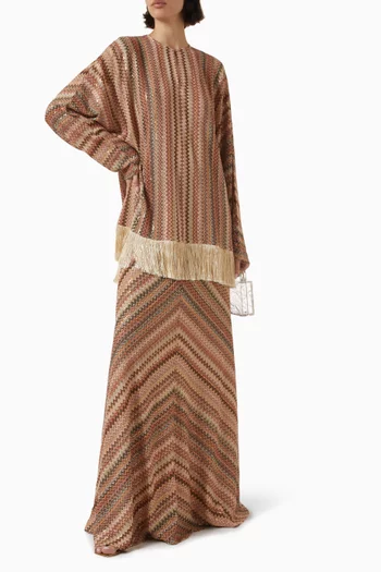 Sequin Chevron Top in Viscose Blend