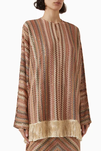 Sequin Chevron Top in Viscose Blend