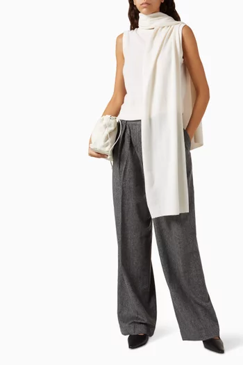 Sleeveless Scarf Top in Wool-cashmere Knit
