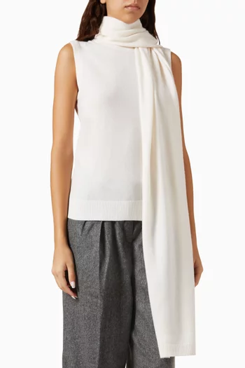 Sleeveless Scarf Top in Wool-cashmere Knit