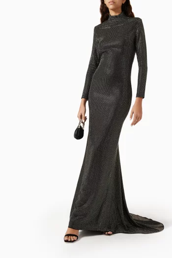 فستان سهرة فيفيان مطرز بالكريستال