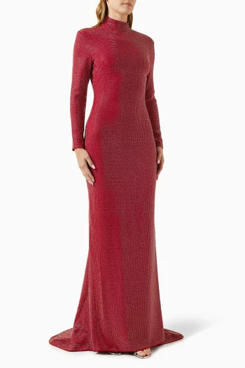 فستان سهرة فيفيان مطرز بالكريستال