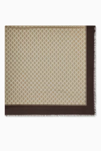 Shawl Scarf in Metallic GG Wool Jacquard